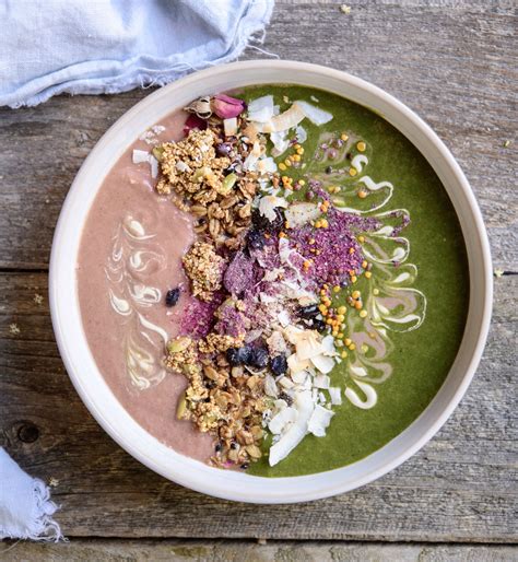 Two Toned Smoothie Bowl: Rhubarb Garbanzo Bean & Spicy Radish and