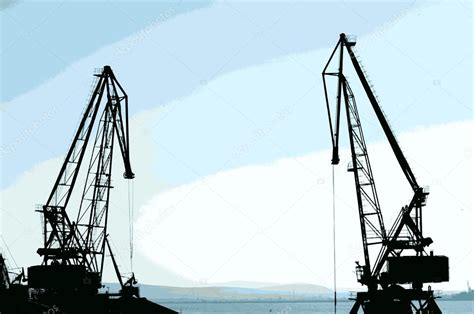 Коммерческие портовые краны. Краны в порту #8343559 - Ларасток