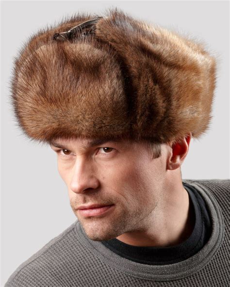 Muskrat Full Fur Russian Hat