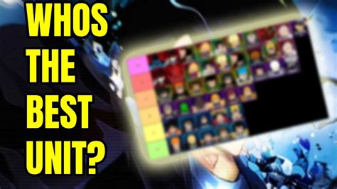 Anime Vanguards Tier List Whos The Best Unit Roblox Youtube