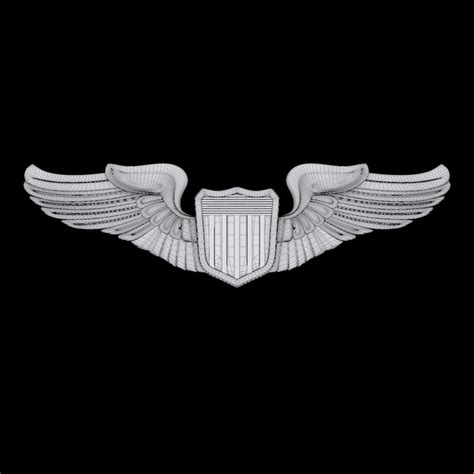 3d model air force pilot badge