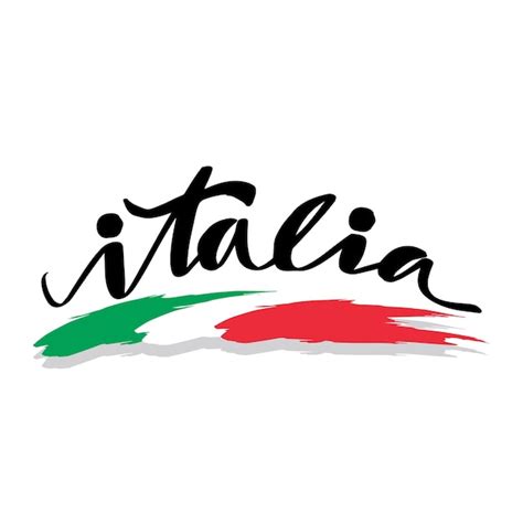 Premium Vector Italia Hand Lettering With Italian Flag