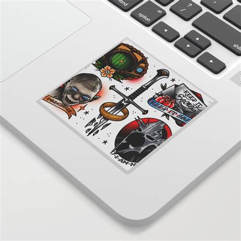 One Ring Tattoo Flash Sheet Sticker by Davis Rider | Society6