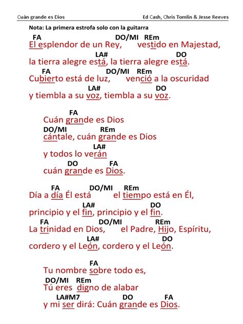 Cuan grande es Dios (con acordes - en FA)