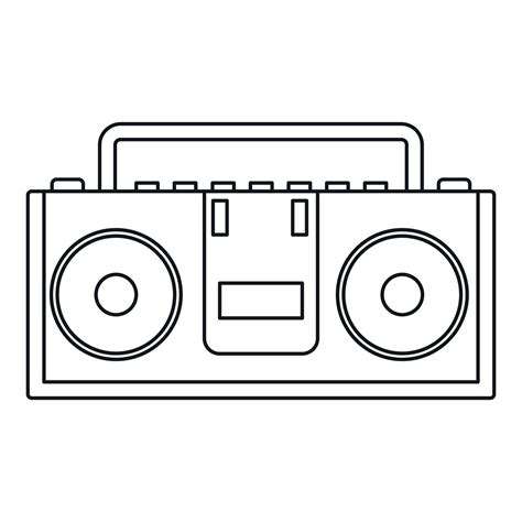 Music Boombox Icon Outline Style 15220934 Vector Art At Vecteezy