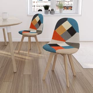 Chaises Scandinaves Motifs Patchworks Multicolores SARA ID Market