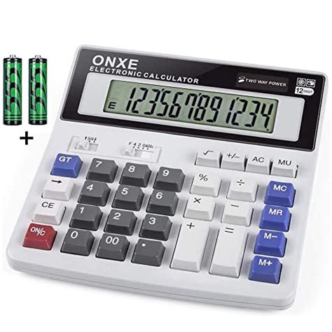 Calculator ONXE Standard Basic 4 Function Desk Calculator Dual Power