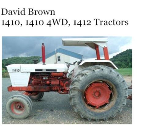 077 Case IH David Brown 1410 1410 4WD 1412 Tractor Operators Manual