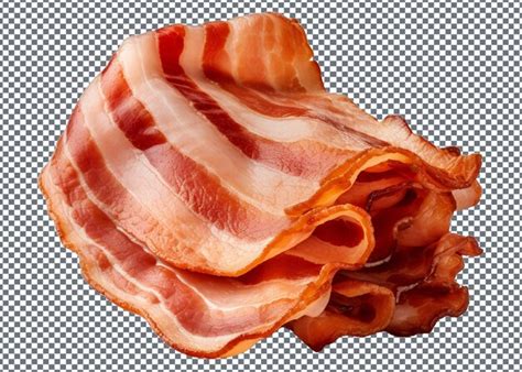 Premium PSD Slices Of Bacon Isolated On Transparent Background