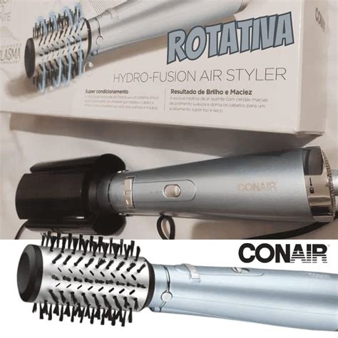 Conair Escova Rotativa Secadora Modeladora E Alisadora W Hot Air Hydro Fusion V