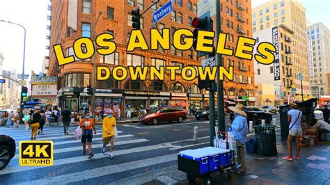 Walking Downtown Los Angeles California Usa K Uhd Fps Youtube