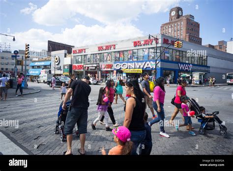 Stores In The Fordham Road Shopping District In The Bronx In New York