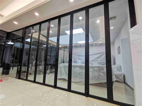 Black Exterior Aluminium Bifold Doors Soundproof Aluminium Bifold Patio