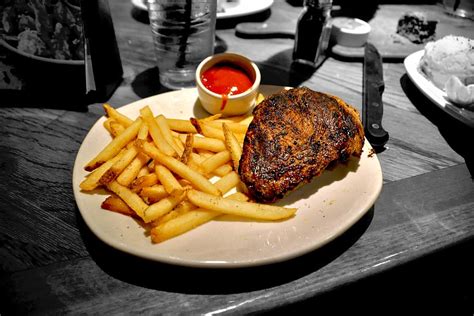 Hd Wallpaper Grilled Meat And Fries Placed On Plate Steak Chips Meal Food Wallpaper Flare