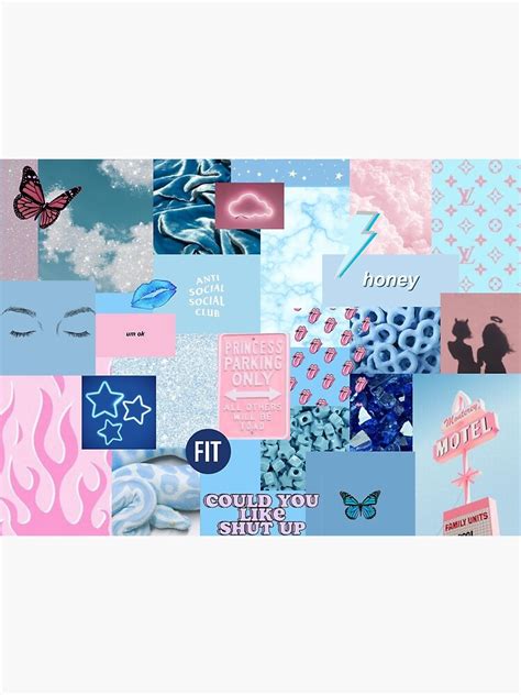 Pastel Aesthetic Collage Blue