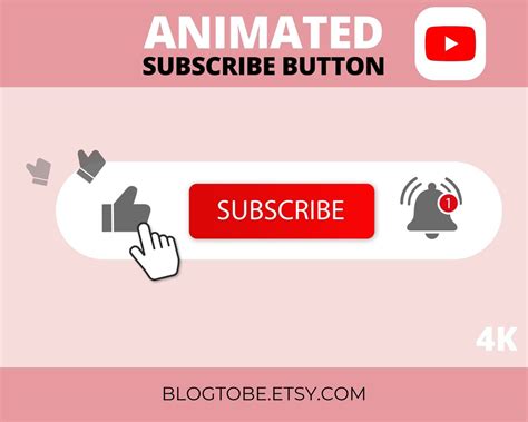 Animated Subscribe Button Animation for Youtube Video Blog, Youtube ...