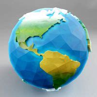 Cartoon Low Poly Earth World Map 3d Models