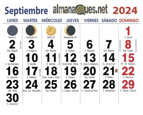 Calendario 2024 Con Santoral Y Lunas