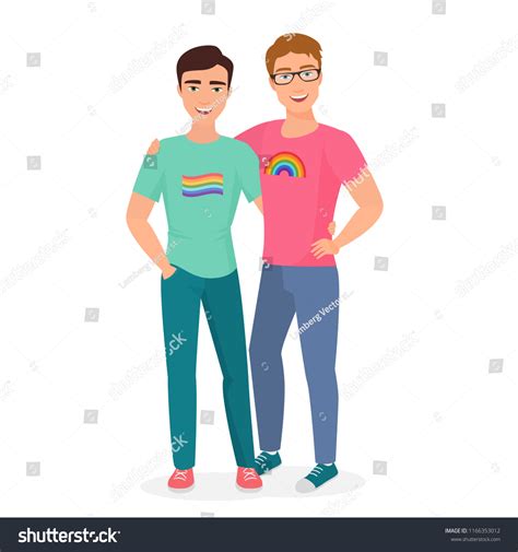 Vector Gay Couple Posing Hugging Together Stock Vector Royalty Free 1166353012 Shutterstock