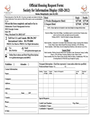 Fillable Online Official Housing Request Form Society For Information