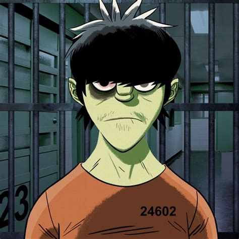 A Cartoon Character With Black Hair And An Orange T Shirt Behind A