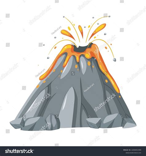 Volcano Lava Cartoon Style Stock Vector (Royalty Free) 2200451499 ...