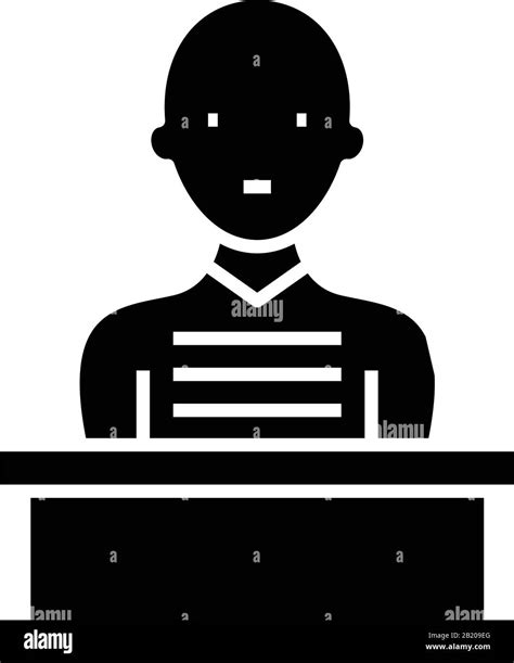 Defendant Black Icon Concept Illustration Vector Flat Symbol Glyph