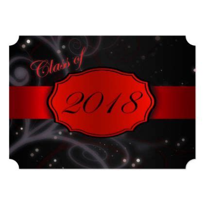 Red and Black 2018 Graduation Invitations - black gifts unique cool diy ...