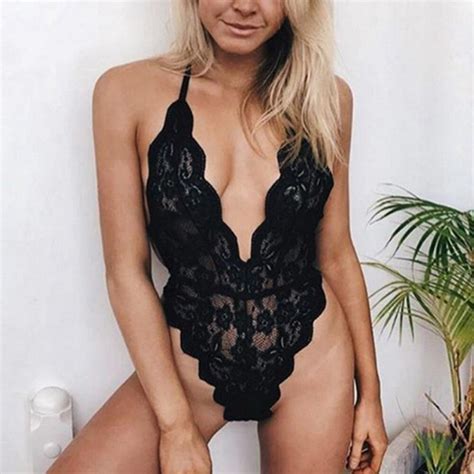 Erotic Lace Sexy Lingerie For Women Open Crotch Lingerie Transparent Dress Underwears Suspenders