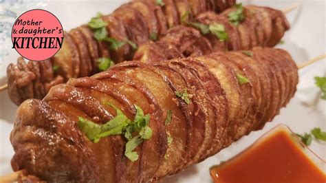 Potato Tornado Recipe Twister Potato Spiral Potatoesমজর আলর ঘণ