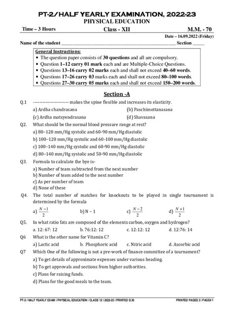 Fillable Online Cbse Class 12 Physical Education Sample Paper Pdf Fax Email Print Pdffiller