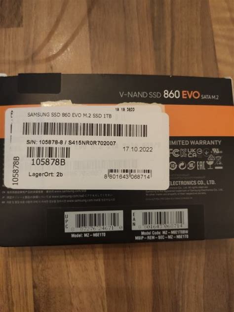 Samsung 860 EVO Sata M.2 1Tb