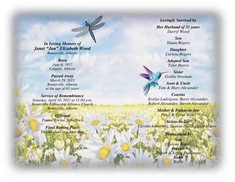 Free Printable Memorial Card Templates [Word] Front And Back