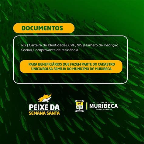 Cronograma De Cadastramento Para Recebimento Do Peixe Da Semana Santa