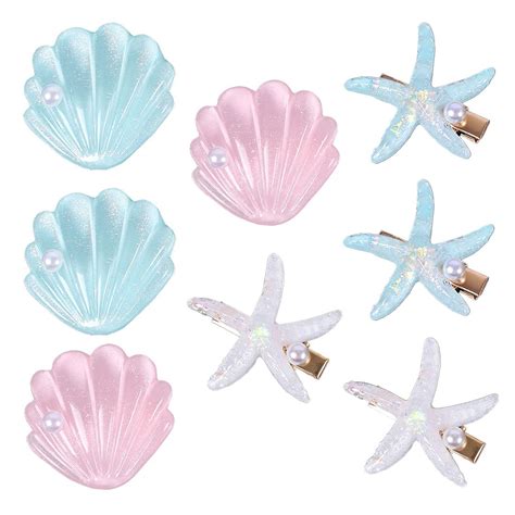 Pcs Starfish Hair Clip Sea Shell Hair Clip Princess Hair Clips Girl