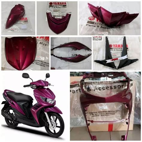 Jual PAKET COVER BODY HALUS FULL SET YAMAHA SOUL GT 115 UNGU ORIGINAL