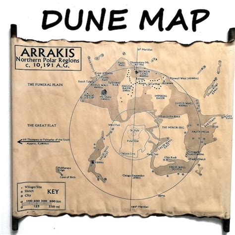 Map of Arrakis Dune Map on Handmade Scroll | Etsy