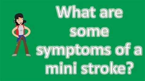 What Are Some Symptoms Of A Mini Stroke Health And Life Youtube