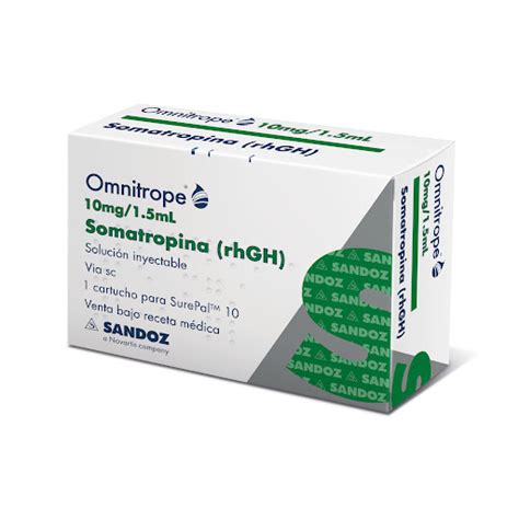 Omnitrope Somatropina 10mg 1 5ml Sandoz Caja X 1 Cartucho