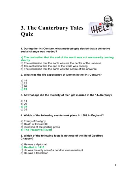 Sir Gawain And The Green Knight Quiz