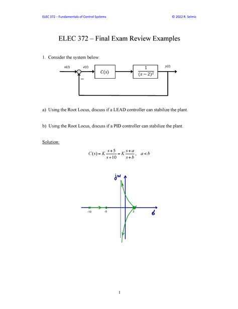 ELEC 372 Final Review Summer 2022 ELEC 372 3 Final Exam Review