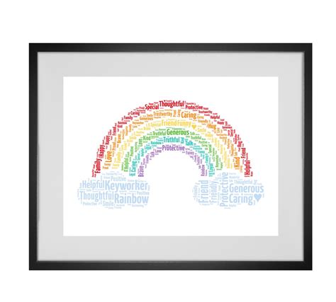 Personalised Rainbow Word Art Print - Etsy