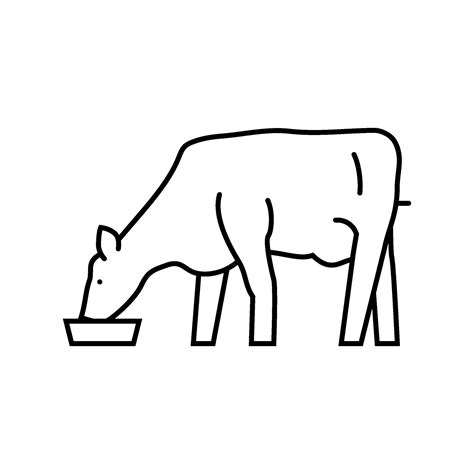 cow drinking water line icon vector illustration 35271700 Vector Art at ...