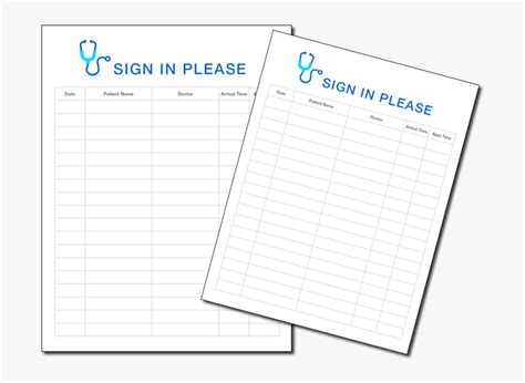 Printable Doctor's Office Sign In Sheet, HD Png Download - kindpng