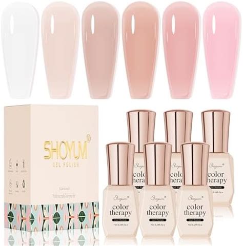 Amazon Shoyum Nude Pink Gel Nail Polish Set Colors Sheer Milky White Jelly Gel Polish