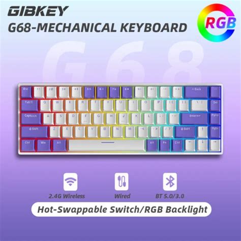 G Bluetooth Wireless Mechanical Keyboard Keys Hot Swappable RGB Gaming Keyboard