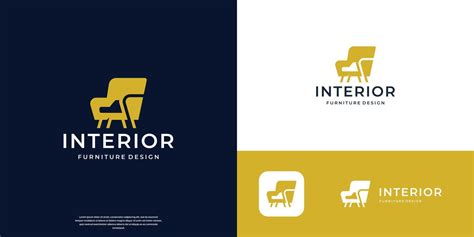 Geometry Furniture Chair Logo Design Template And Silhouette Shape