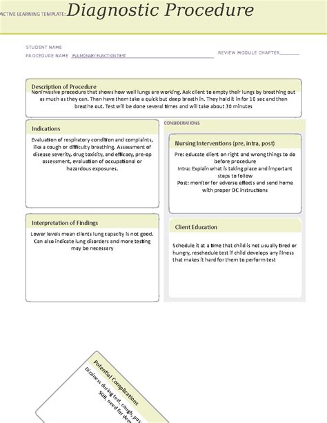 Active Learning Template Diagnostic Procedure Prntbl