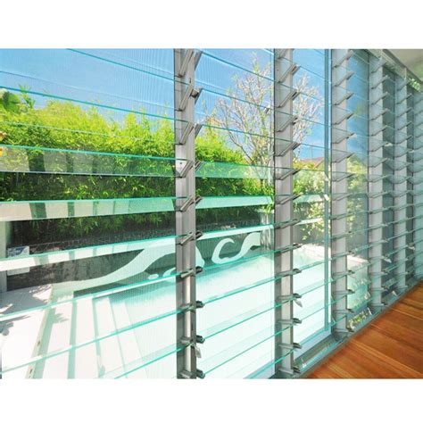 Tinted Aluminium Alloy Hurricane Impact Aluminium Glass Louver Windows