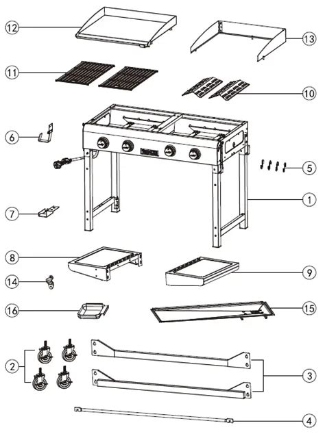 Royal Gourmet GD401 4 Burner Gas Grill Installation Guide